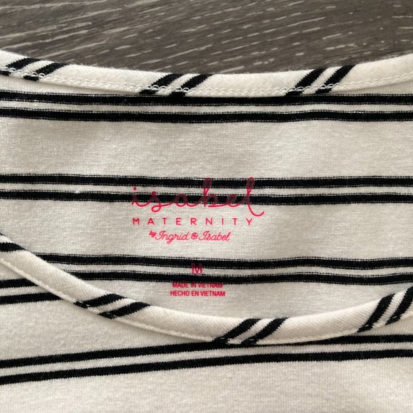 Black and white Striped Maternity Midi Dress Isabel Maternity Size M - Picture 4 of 5